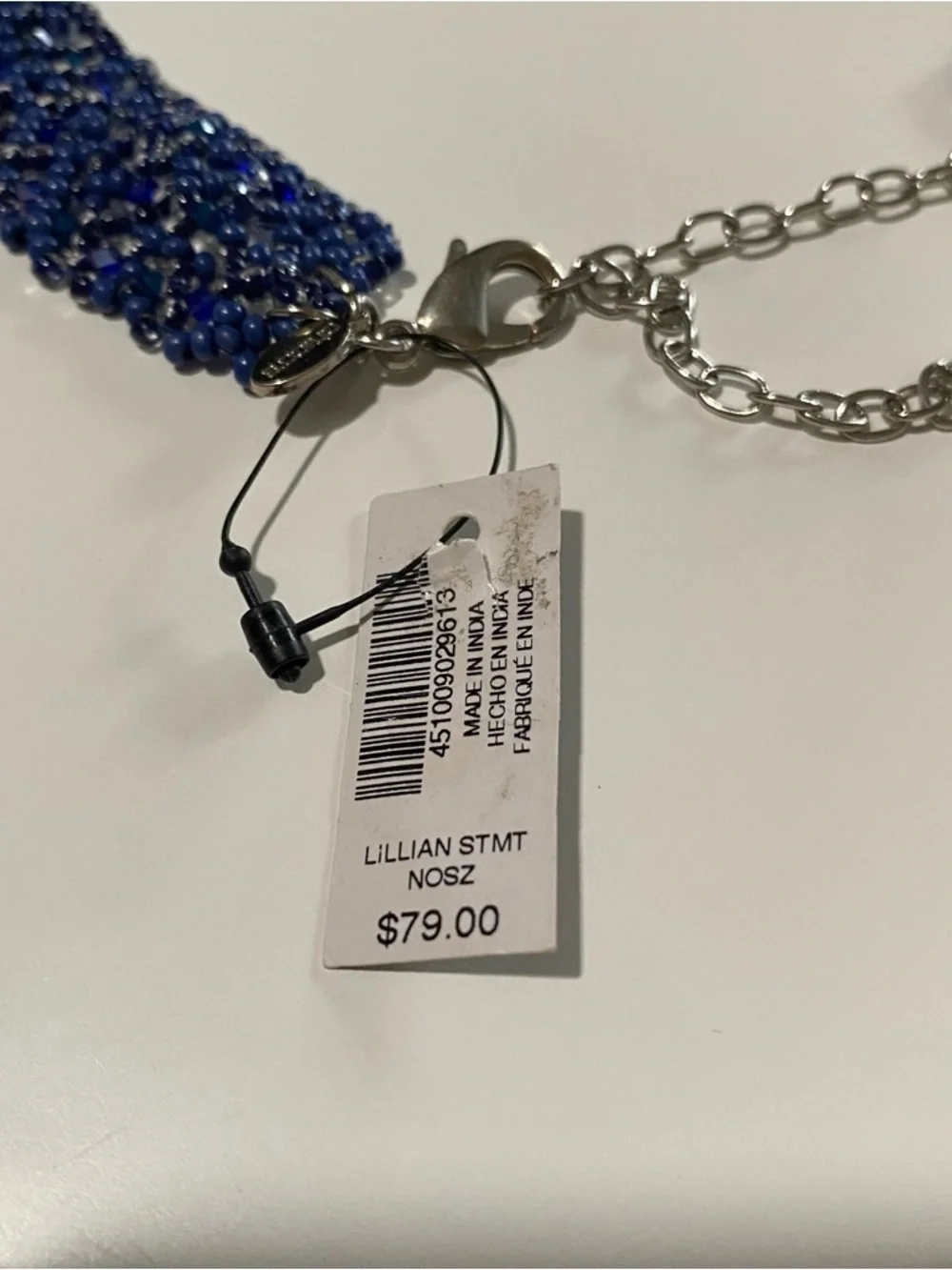 🌺SOLD🌺NWT Chico’s Multi-Strand Blue Ombre Beaded Waterfall Necklace - Picture 7 of 10
